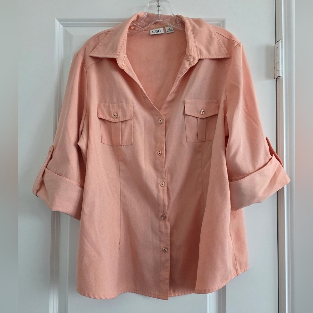 Cato Peach Button Down Shirt
